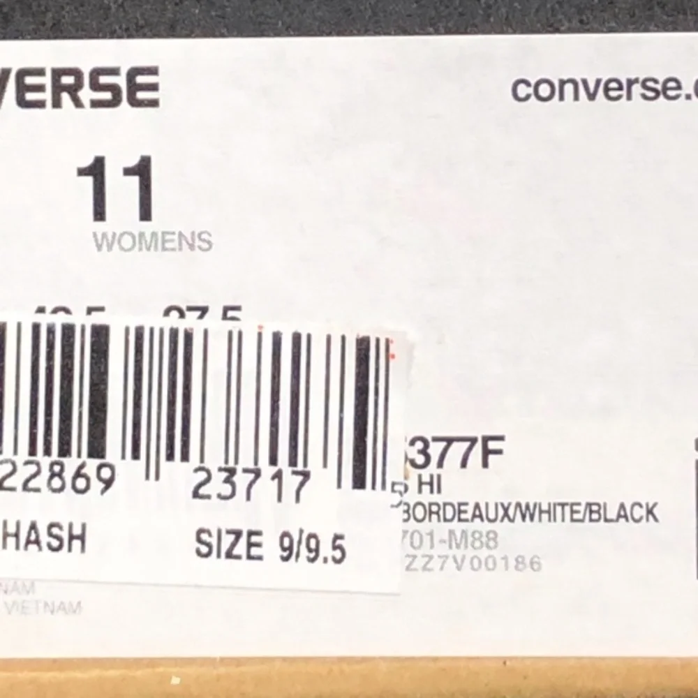 Converse CTAS Hi Deep Bordeaux White‎ Black Shoes - Picture 8 of 8